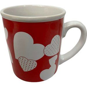 Westwood Heart Coffee Mug Cup Red White Valentine's China 3 1/2" x 3"‎